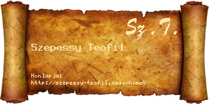 Szepessy Teofil névjegykártya